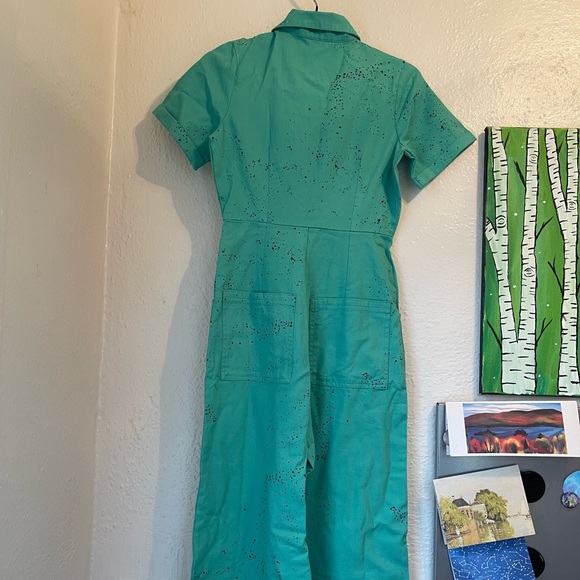 NWT Lucy & Yak Teal Jumpsuit Size UK 6 - Picture 3 of 5